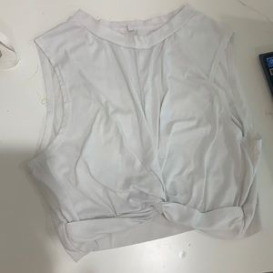White tank top with twist in front